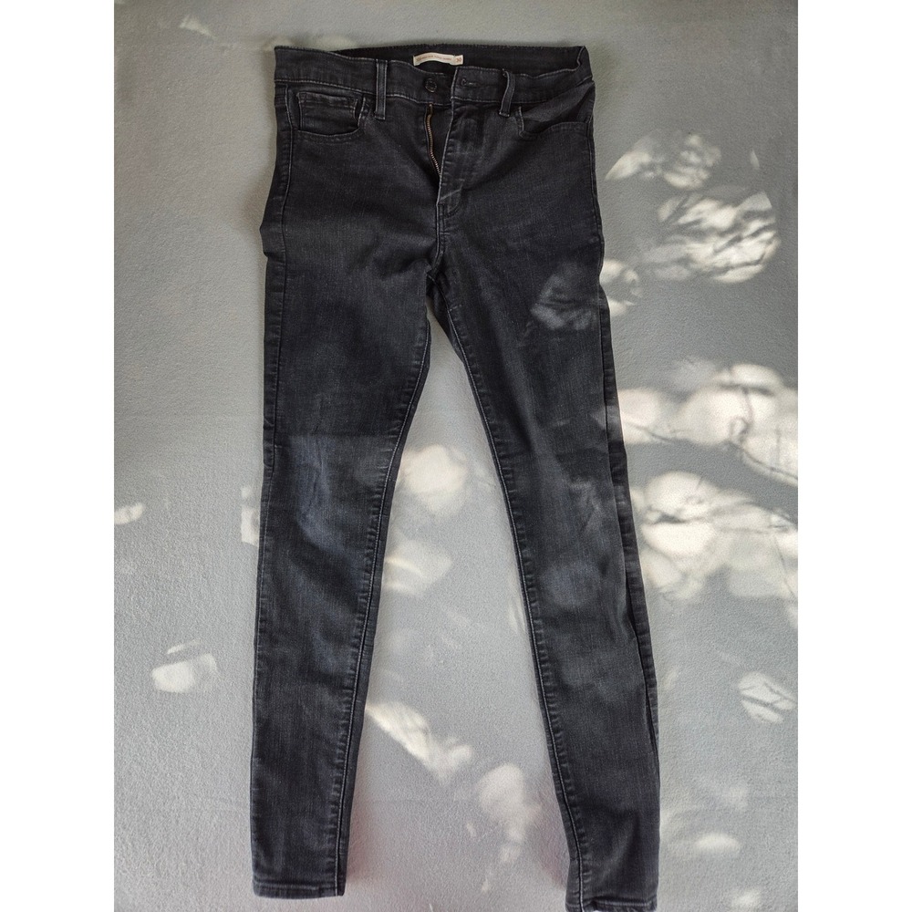Levis 720 High Rise Super Skinny Jeans Black Denim Pants Womens 30 x 30